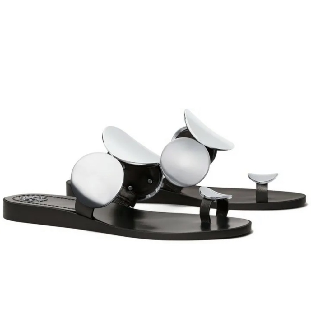 Tory Burch / Patos Multi Disk / Sandals / Gray and Black / Size 7 - Picture 3 of 12